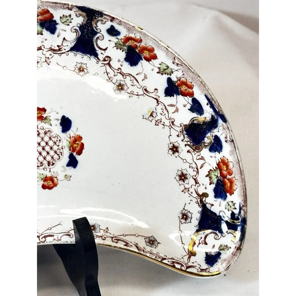 Westbourne England Porcelain Bone Plate Imari Pattern Platter Antique C‎ 1800's
